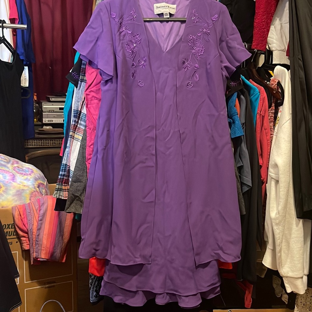 Another Thyme Flutter Purple Dress